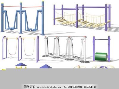 室外模型小区健身器材3D素材与装修模板的设计与应用